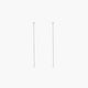 Pendientes largos de oro blanco 18K diamante natural 0.05 ct. 63 mm