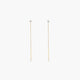 Pendientes largos de oro 18K diamante natural 0.10 ct. 63 mm
