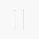 Pendientes largos de oro blanco 18K diamante natural 0.10 ct. 63 mm