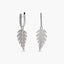 Pendientes largos de oro blanco 18K diamante natural 0.59 ct. 31 mm PALMERAI