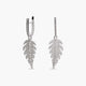 Pendientes largos de oro blanco 18K diamante natural 0.59 ct. 31 mm PALMERAI