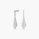 Pendientes largos de oro blanco 18K diamante natural 0.99 ct. 40 mm BLACKJACK