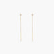 Pendientes largos estrella de oro 18K diamante natural 0.13 ct. 60 mm
