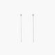 Pendientes largos estrella de oro blanco 18K diamante natural 0.13 ct. 60 mm