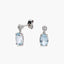 Pendientes de oro blanco 18K diamante natural 0.07 ct. aguamarina 11 mm GLACIER