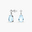 Pendientes de oro blanco 18K diamante natural 0.04 ct. aguamarina 11 mm GLACIER