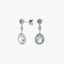 Pendientes largos de oro blanco 18K diamante natural 0.30 ct. aguamarina 20 mm GLACIER