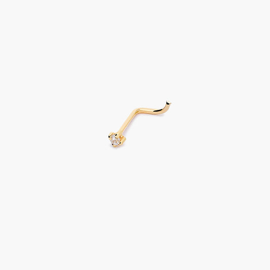 Piercing de nariz de oro 18K diamante natural 0.01 ct. 9 mm