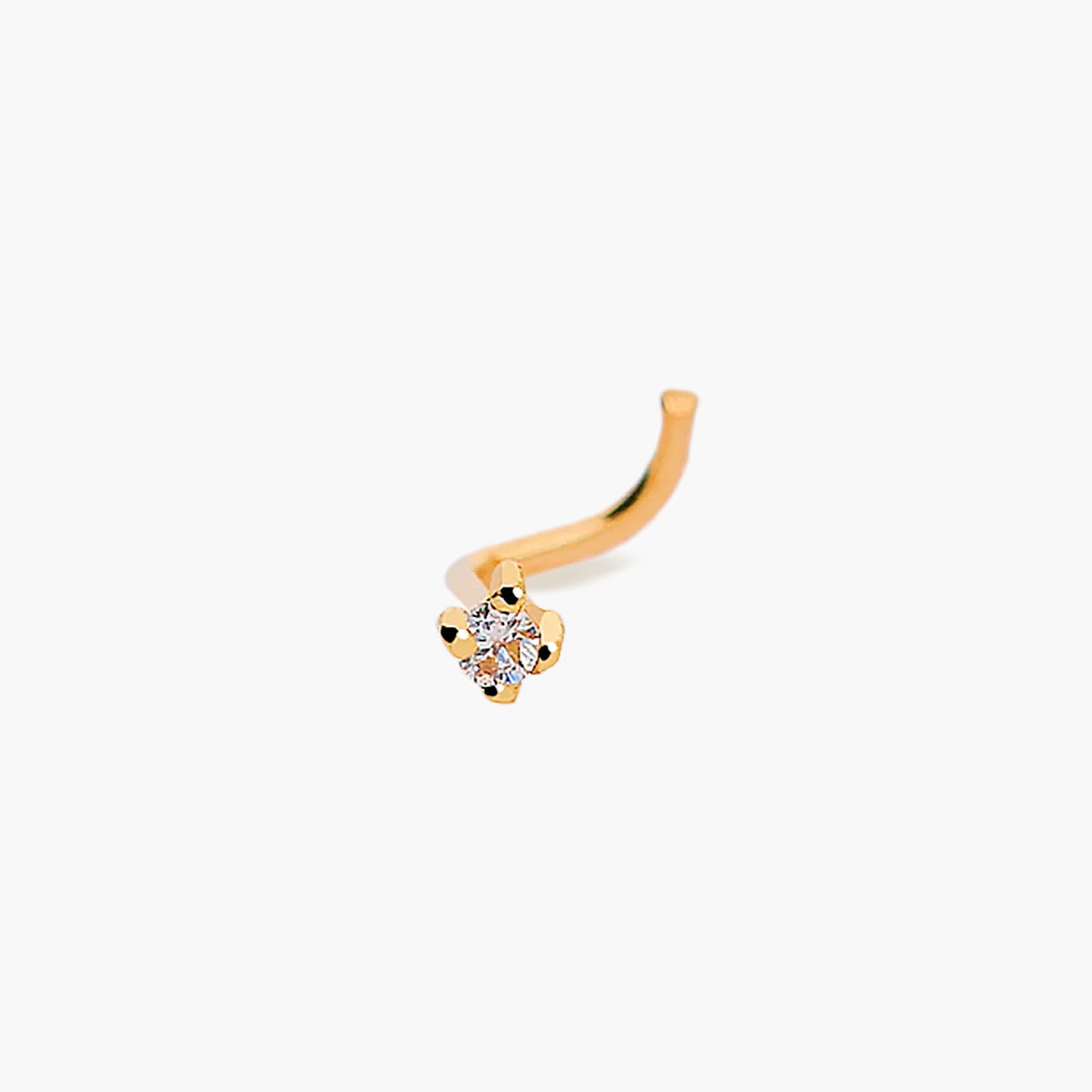 Piercing de nariz de oro 18K diamante natural 0.01 ct. 9 mm