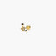 Piercing de oreja de oro 18K diamante natural 0.03 ct. estrellas 10 mm