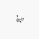 Piercing de oreja de oro blanco 18K diamante natural 0.03 ct. estrellas 10 mm