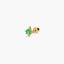 Piercing de oreja de oro 18K diamante natural 0.03 ct. esmeralda 6 mm RAINFOREST
