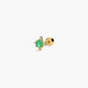 Piercing de oreja de oro 18K diamante natural 0.03 ct. esmeralda 6 mm RAINFOREST