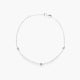 Pulsera de oro blanco 18K diamante natural 0.03 ct. estrellas 17-19 cm