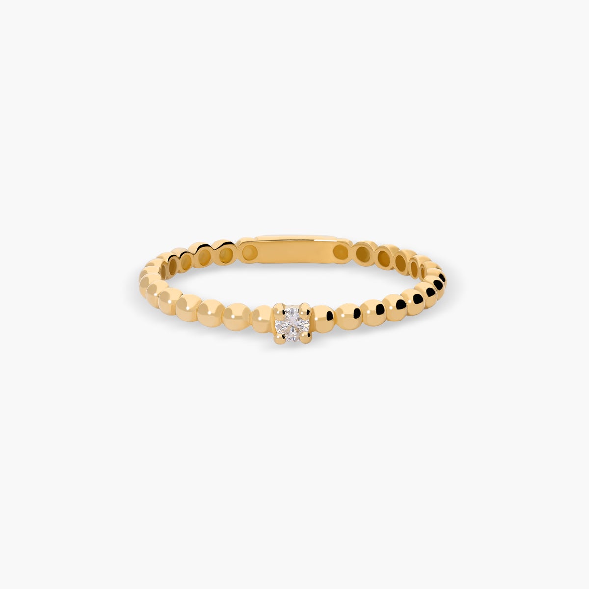 Anillo de oro 18K diamante natural 0.04 ct.