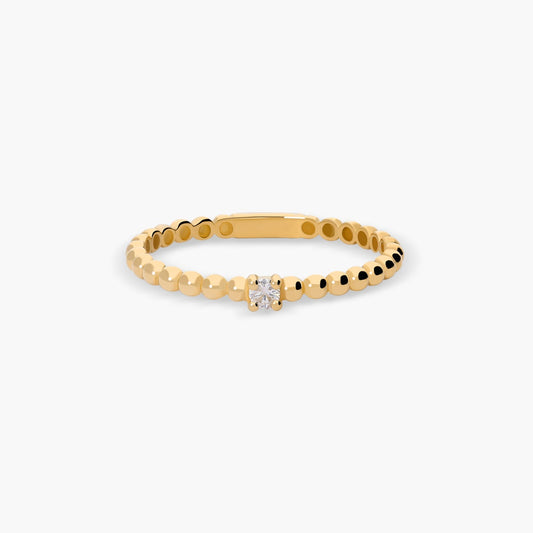 Anillo de oro 18K diamante natural 0.04 ct.