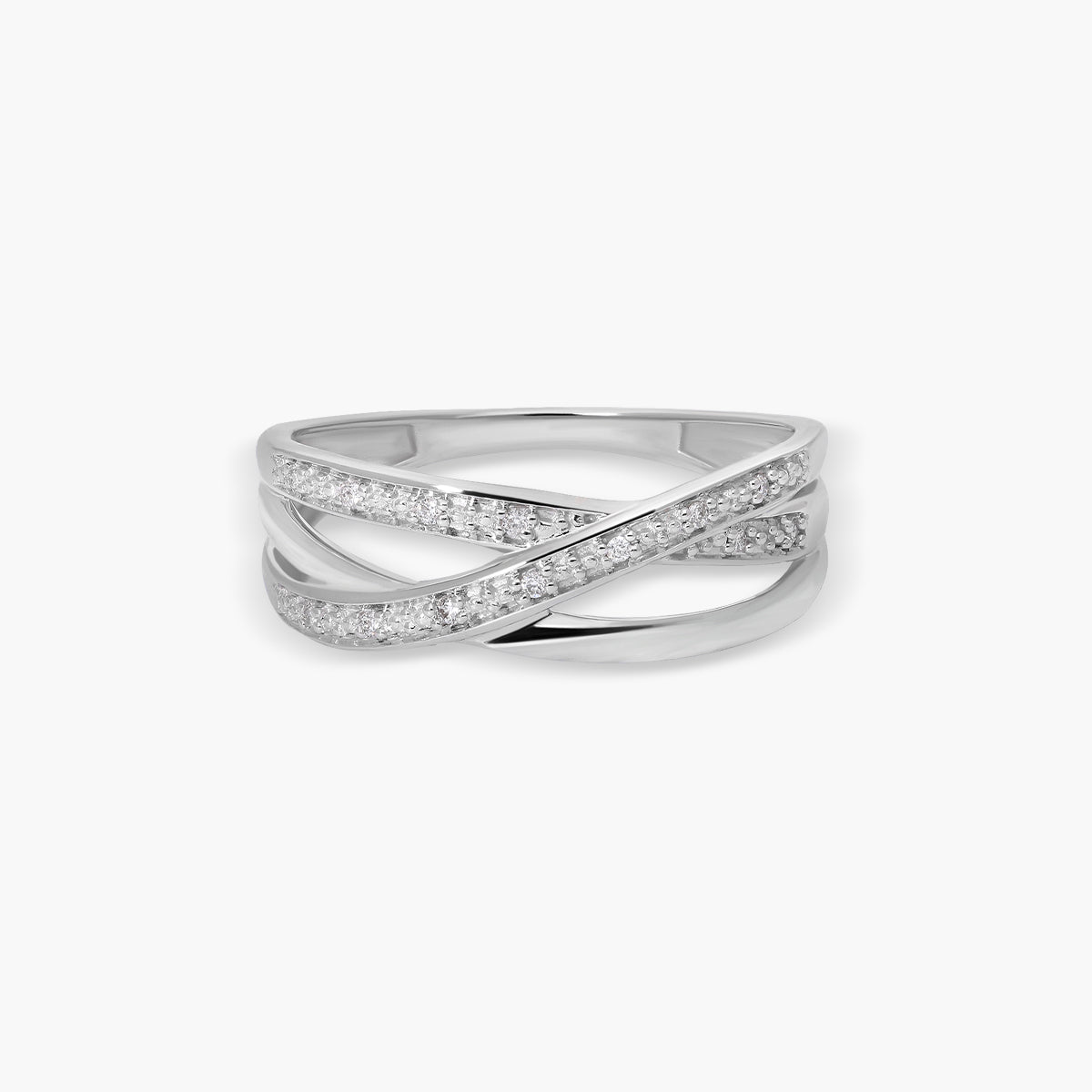 Anillo de oro blanco 18K diamante natural 0.03 ct.