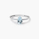 Anillo de oro blanco 18K diamante natural 0.05 ct. GLACIER