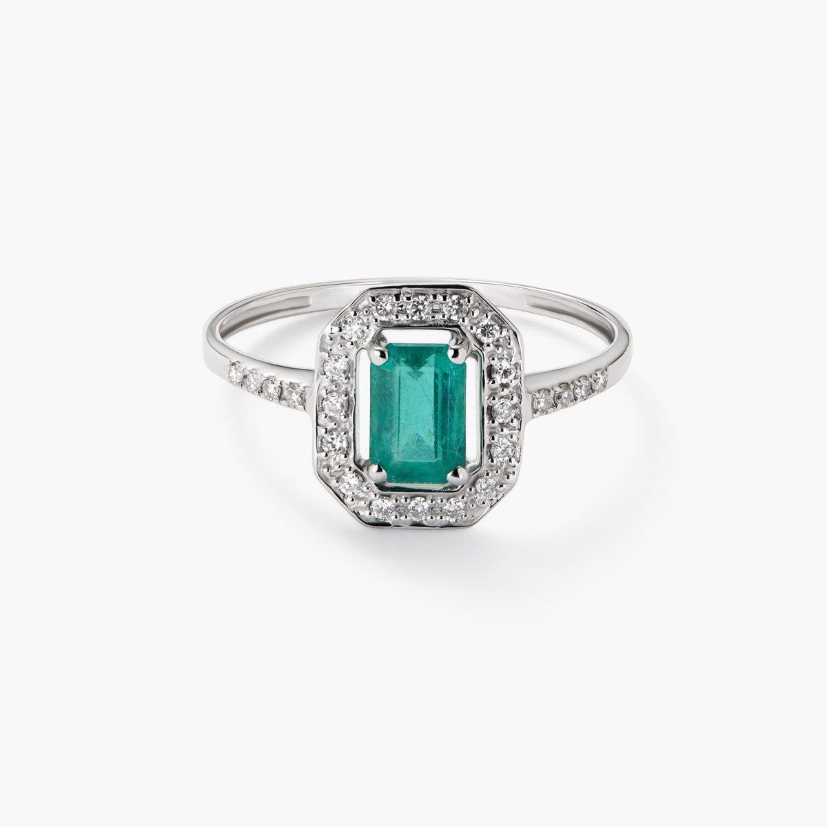 Anillo de oro blanco 18K diamante natural 0.2 ct. PALACE