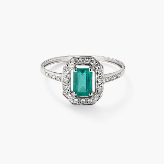 Anillo de oro blanco 18K diamante natural 0.2 ct. PALACE