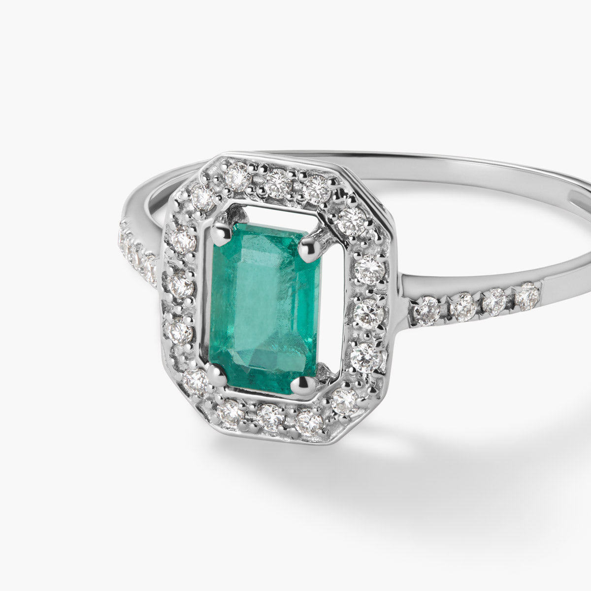 Anillo de oro blanco 18K diamante natural 0.2 ct. PALACE