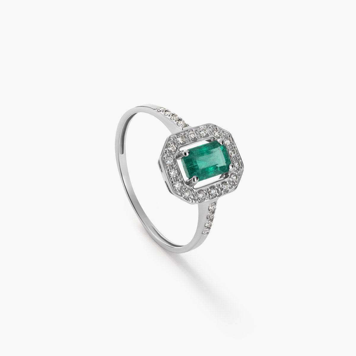 Anillo de oro blanco 18K diamante natural 0.2 ct. PALACE