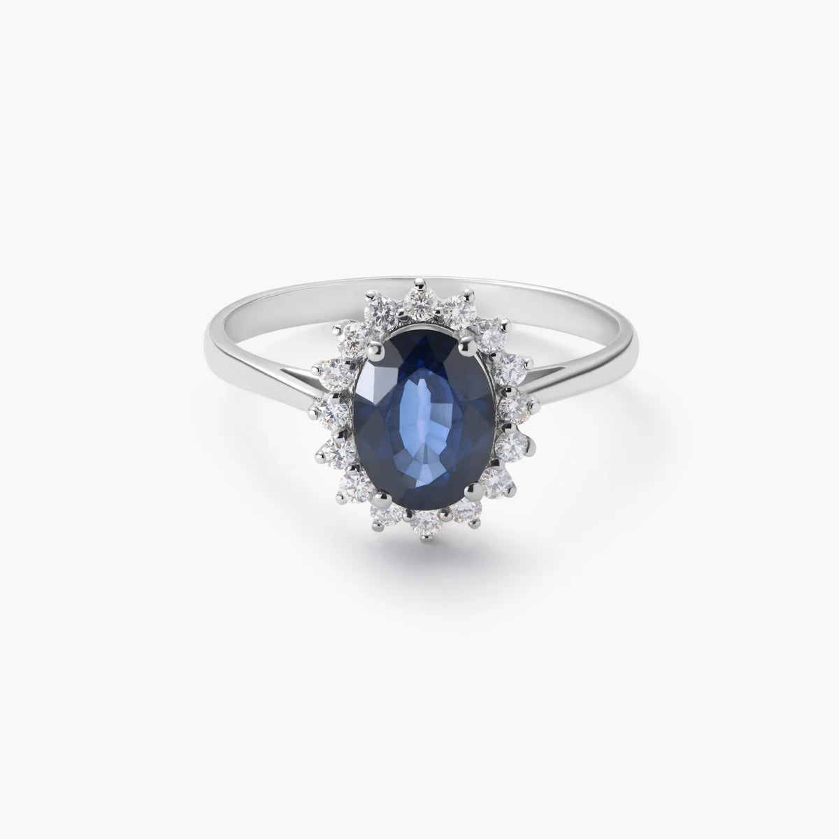 Anillo de oro blanco 18K diamante natural 0.3 ct. IMPERIAL SAPPHIRE