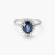 Anillo de oro blanco 18K diamante natural 0.3 ct. IMPERIAL SAPPHIRE