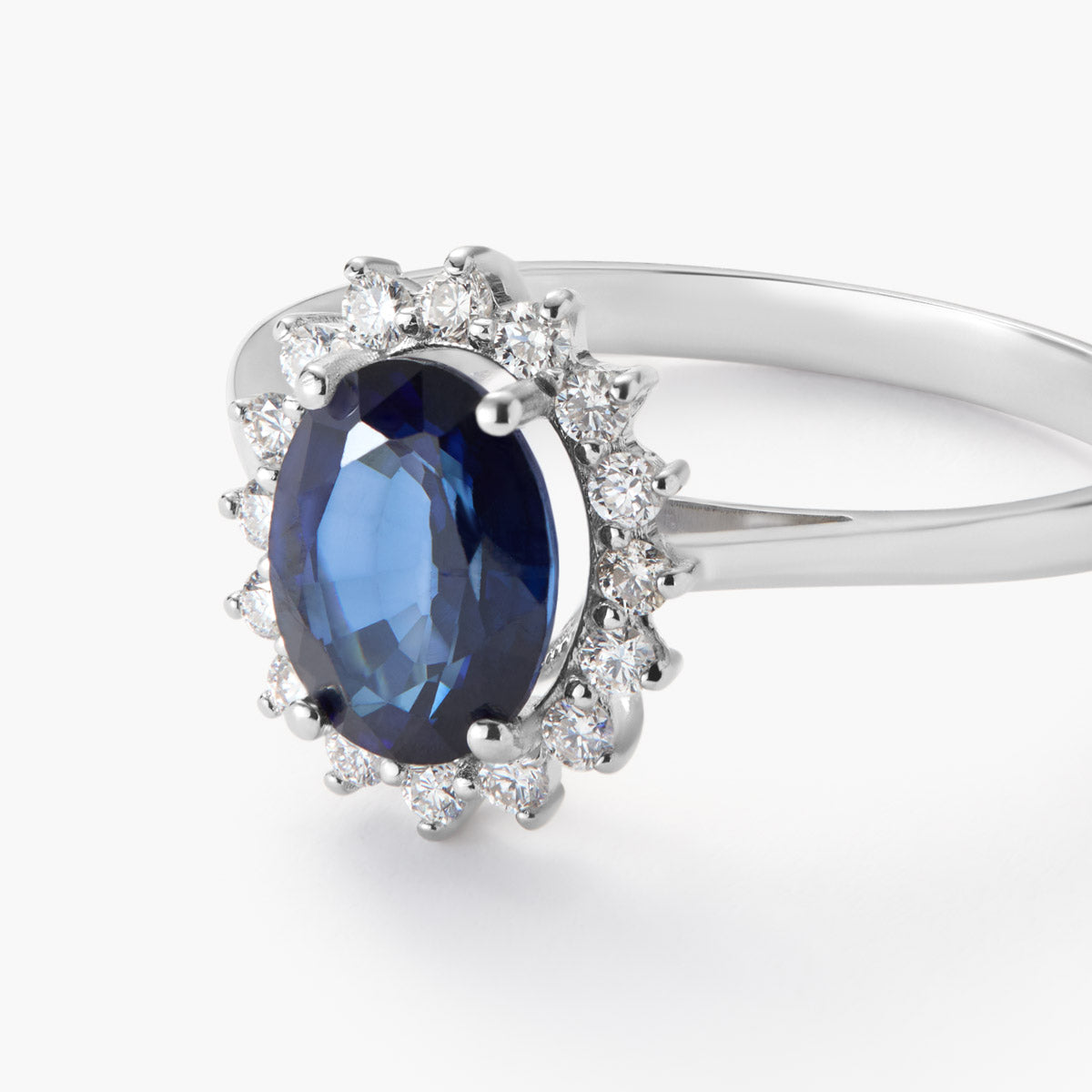 Anillo de oro blanco 18K diamante natural 0.3 ct. IMPERIAL SAPPHIRE