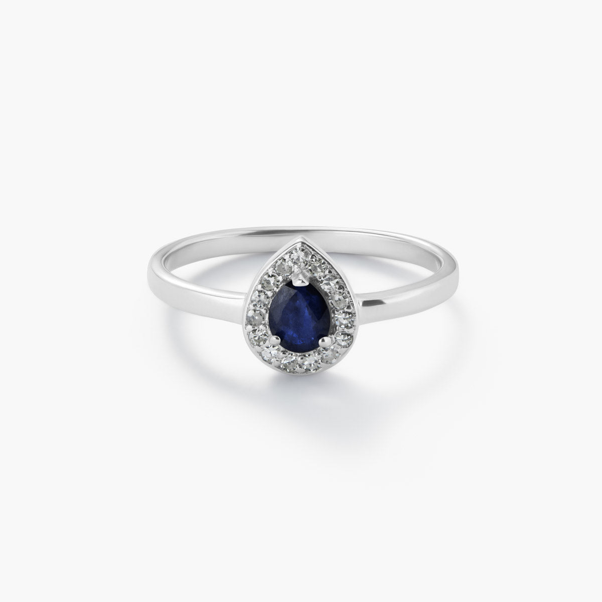 Anillo de oro blanco 18K diamante natural 0.075 ct. IMPERIAL TEAR