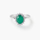 Anillo de oro blanco 18K diamante natural 0.3 ct. IMPERIAL EMERALD