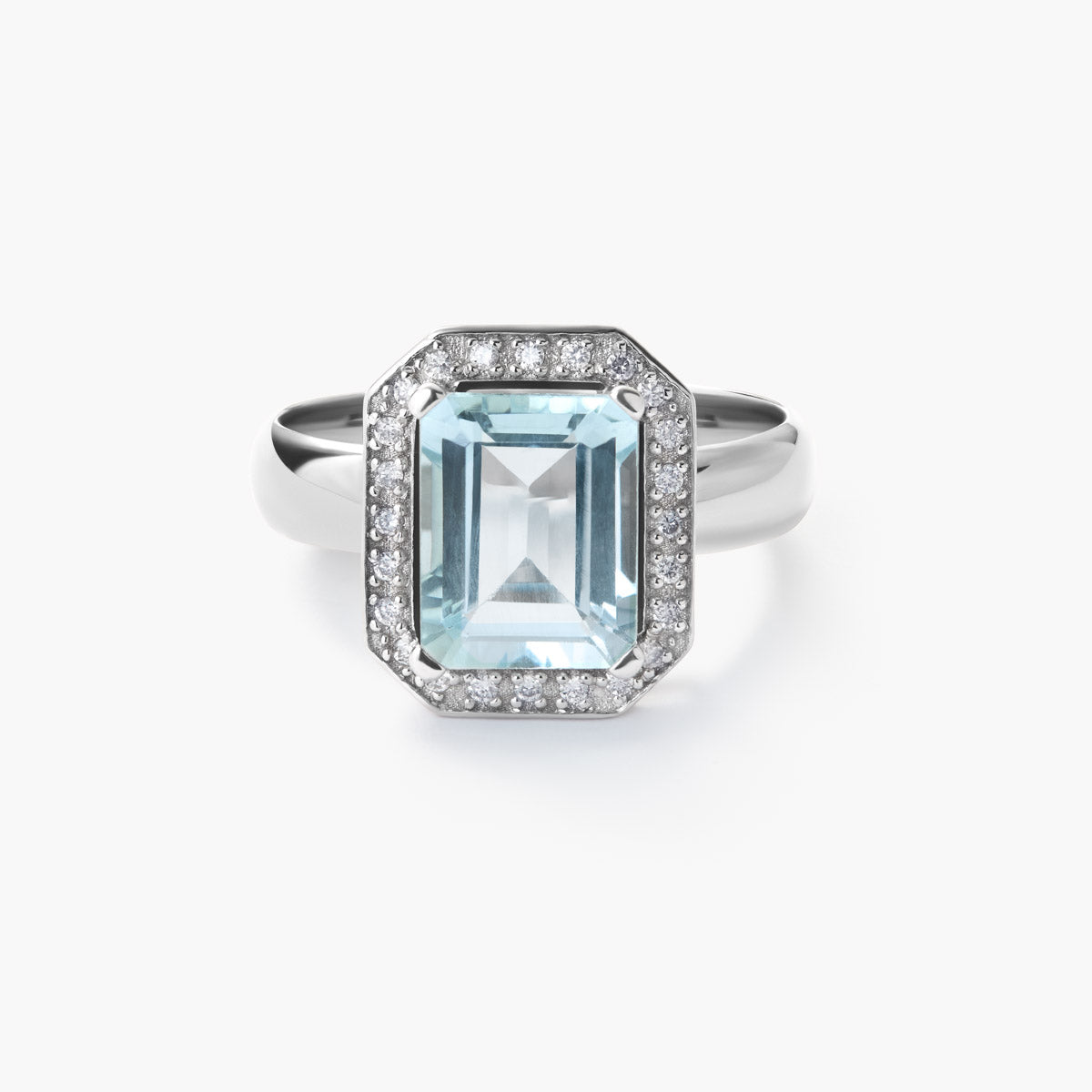 Anillo de oro blanco 18K diamante natural 0.144 ct. PALACE