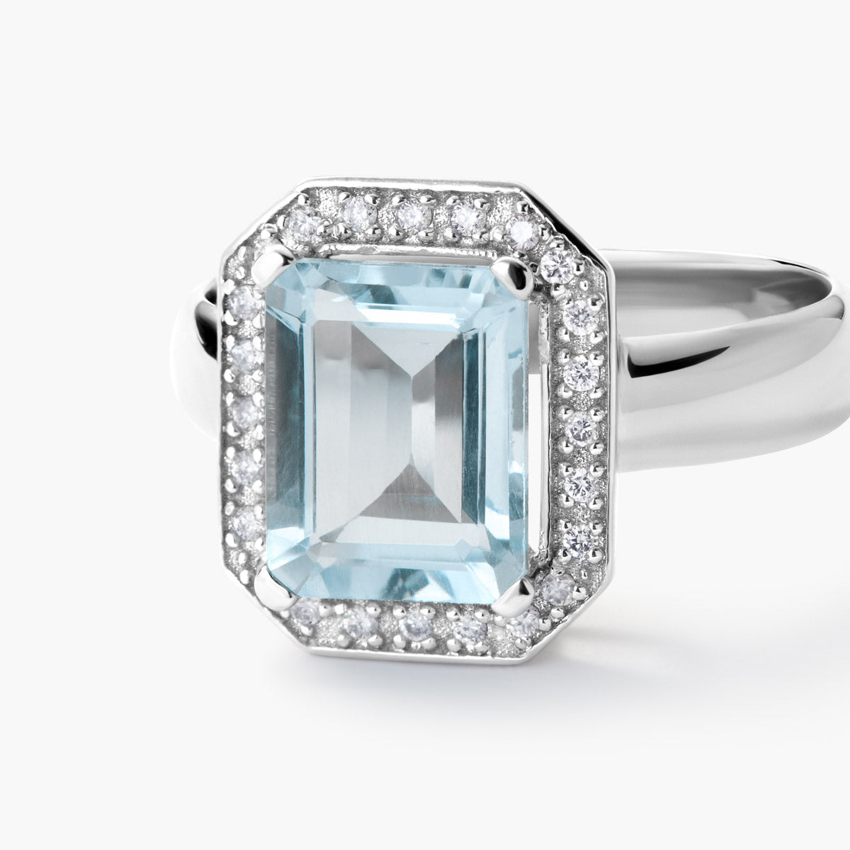 Anillo de oro blanco 18K diamante natural 0.144 ct. PALACE