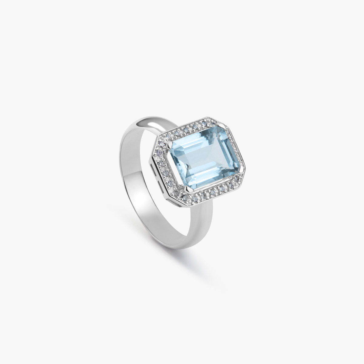 Anillo de oro blanco 18K diamante natural 0.144 ct. PALACE
