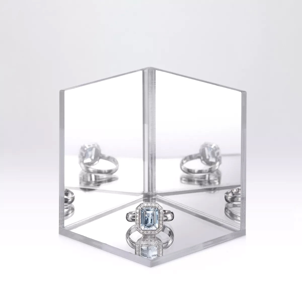 Anillo de oro blanco 18K diamante natural 0.144 ct. PALACE