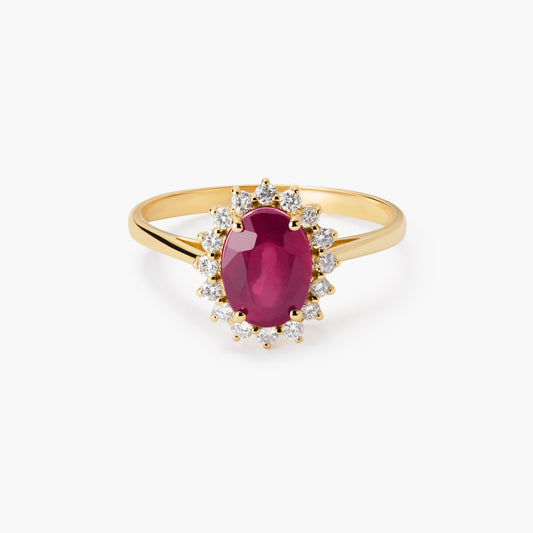 Anillo de oro 18K diamante natural 0.3 ct. ROYAL RUBY