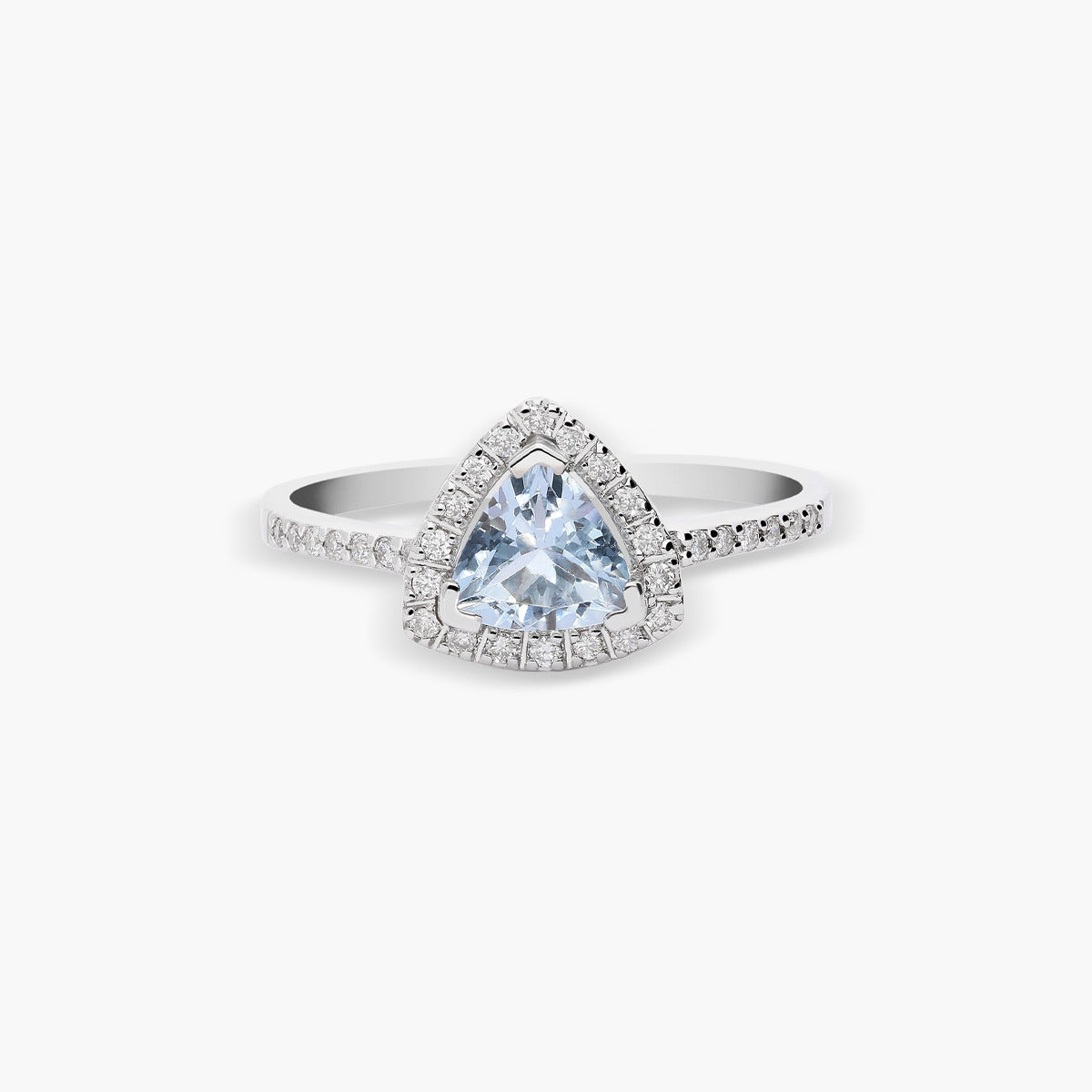 Anillo de oro blanco 18K diamante natural 0.15 ct. MAHARANI
