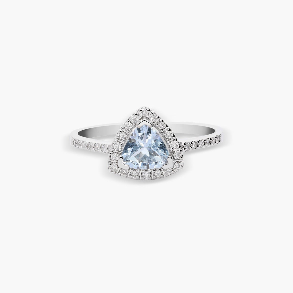 Anillo de oro blanco 18K diamante natural 0.15 ct. MAHARANI