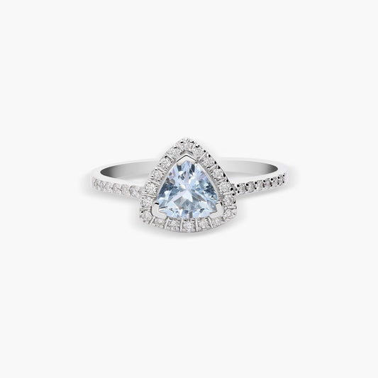 Anillo de oro blanco 18K diamante natural 0.15 ct. MAHARANI