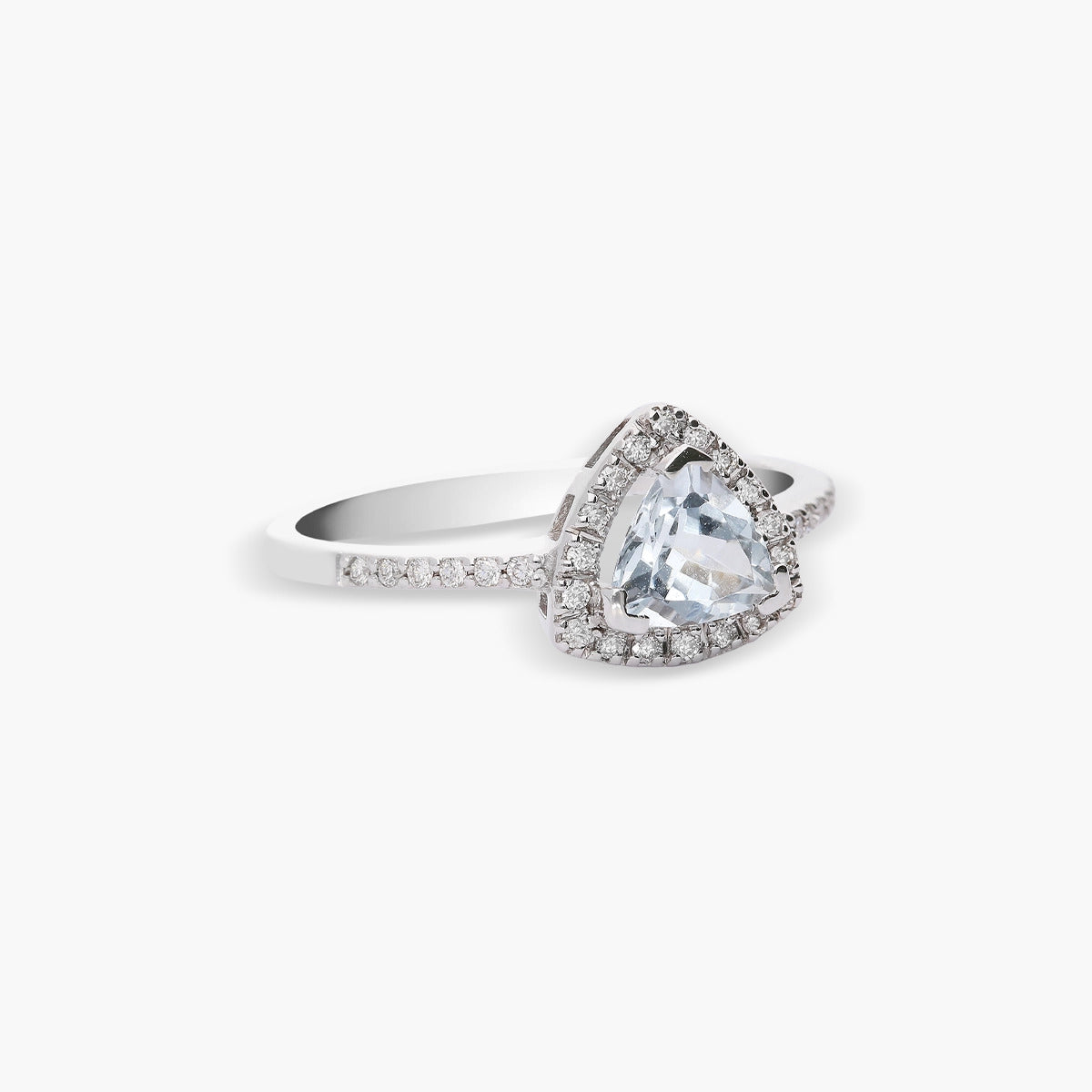 Anillo de oro blanco 18K diamante natural 0.15 ct. MAHARANI