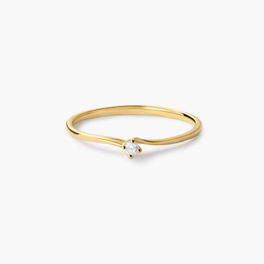 Anillo de oro 18K diamante natural 0.03 ct. SWIRL