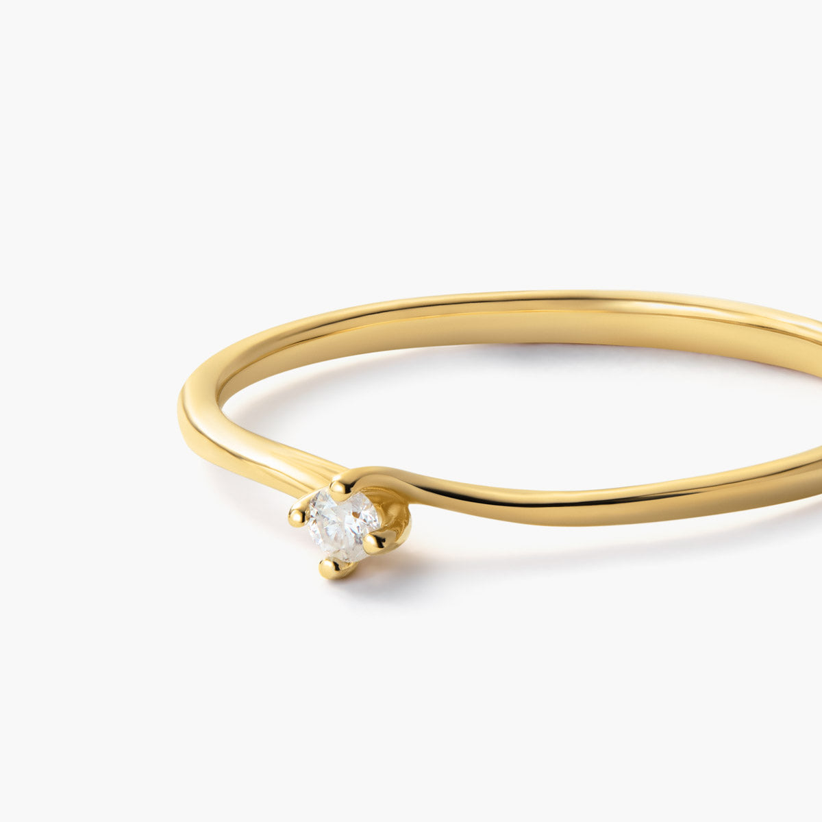 Anillo de oro 18K diamante natural 0.03 ct. SWIRL
