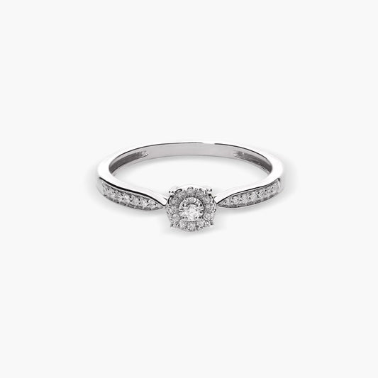 Anillo diamante natural 0.10 ct. oro 18 quilates