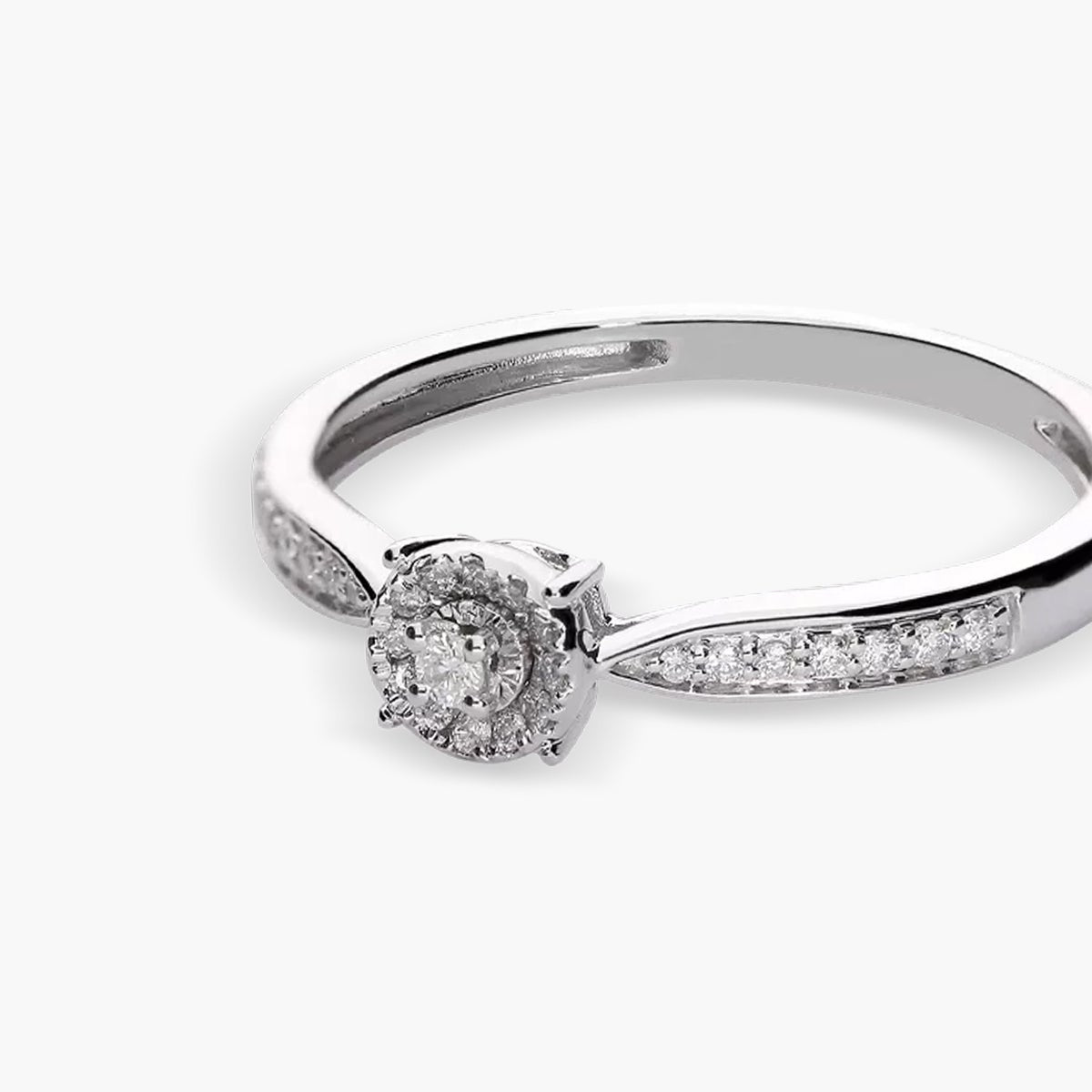 Anillo diamante natural 0.10 ct. oro 18 quilates