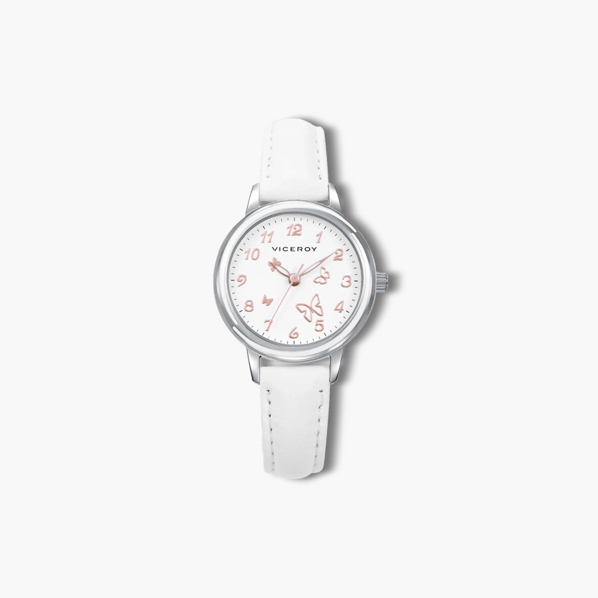 Reloj Viceroy Sweet 401326-05 infantil blanco con dibujo mariposas rosa