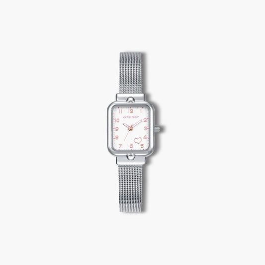 Reloj Viceroy Sweet 401332-05 infantil acero esfera blanca con corazón rosa