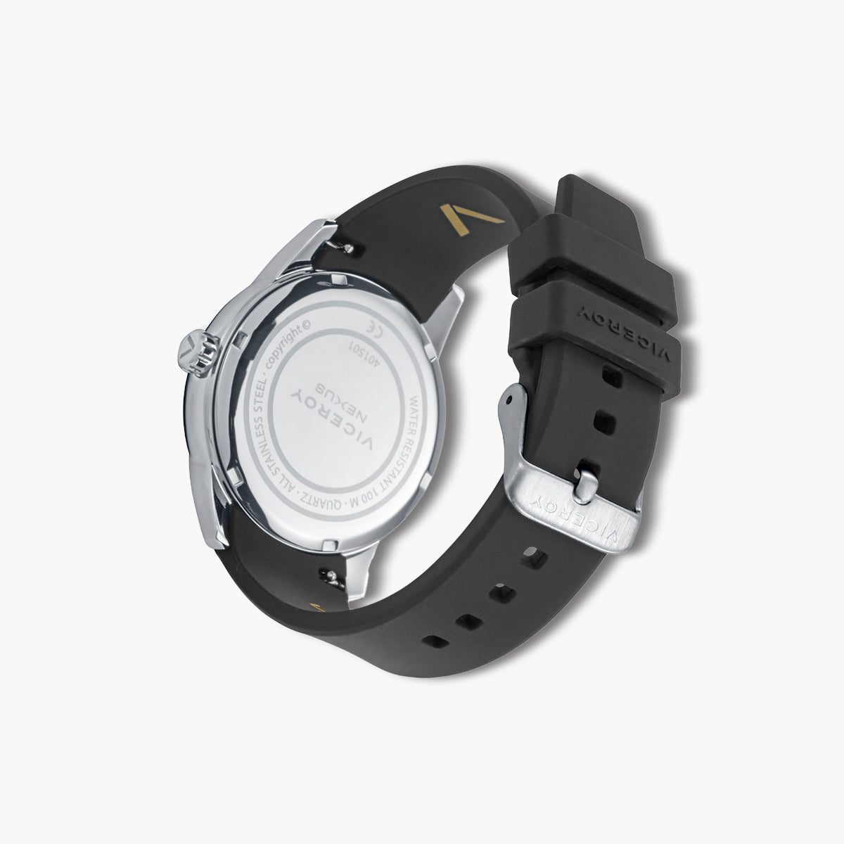 Reloj Viceroy Nexus 401501-57 acero bicolor correa negra esfera negra y amarilla