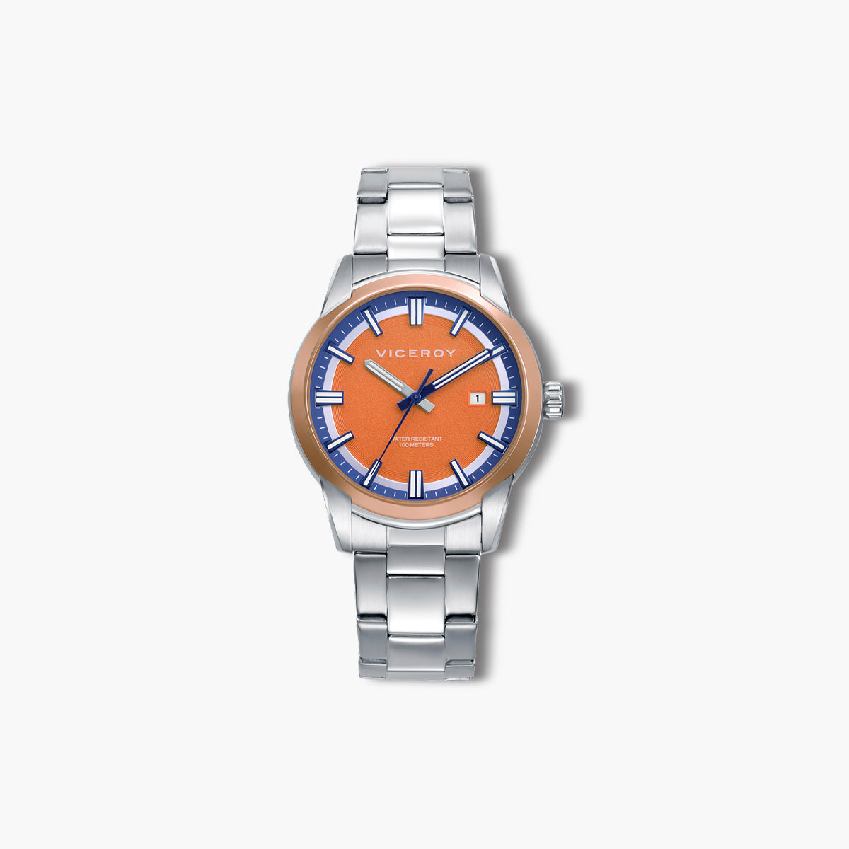 Reloj Viceroy Nexus 401503-97 acero bicolor esfera naranja y azul