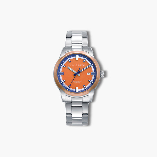 Reloj Viceroy Nexus 401503-97 acero bicolor esfera naranja y azul
