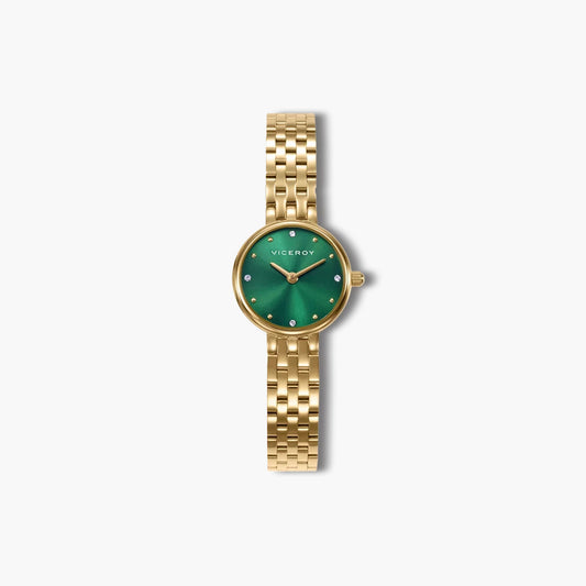 Reloj Viceroy Chic 41148-67 acero dorado esfera verde